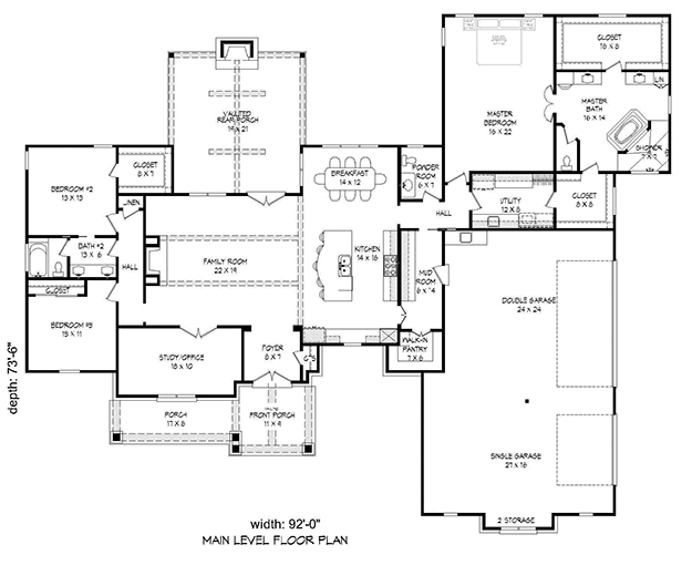 Home Plan Designs and Blueprints: Bedrooms: 3 Bathrooms: 2 Half Baths ...