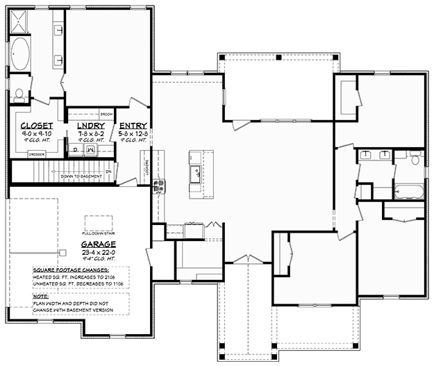 Home Plan Designs And Blueprints: Bedrooms: 4 Bathrooms: 2 Heated 