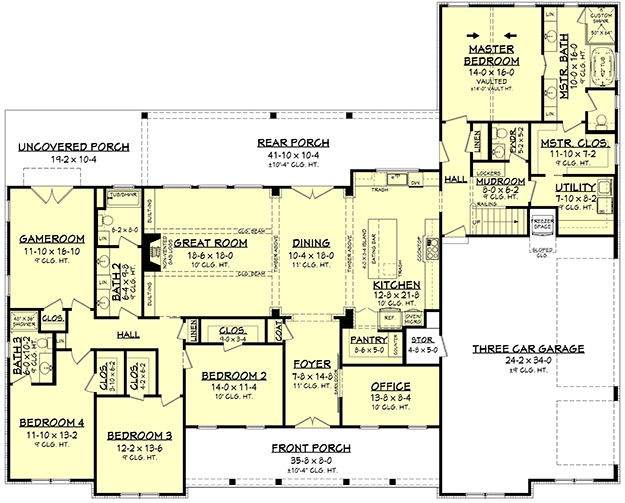 Home Plan Designs and Blueprints: Bedrooms: 4 Bathrooms: 3 Half Baths ...